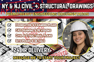 draw new york and new jersey civil structural engineering permit drawings