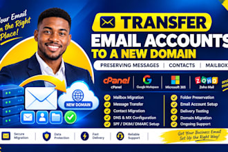 transfer email accounts to a new domain perserving message contacts mailbox