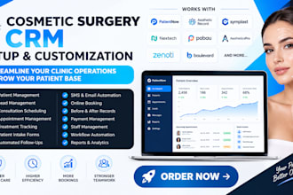 setup and customize your cosmetic surgery CRM software via patientnow aesthetic