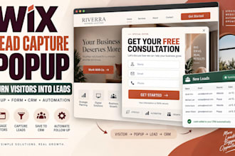 set up a wix popup lead capture form for emails, inquiries and bookings