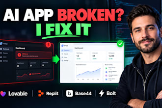fix bugs and improve your lovable replit base44 bolt ai app