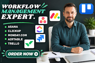 setup workflow management crm asana monday clickup trello notion airtable wrike