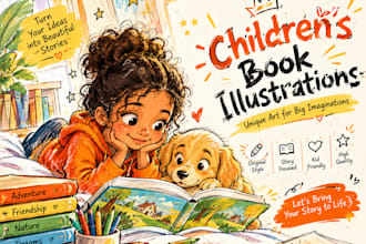 create animal character illustrations for children book and storybook