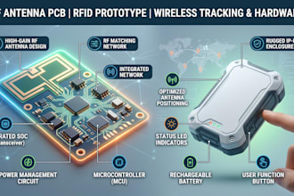 develop rf antenna pcb, rfid antenna prototype, wireless tracking, rf hardware