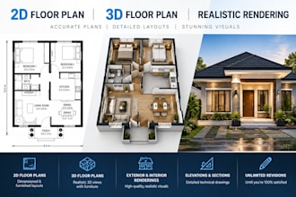 create 2d floor plan 3d floor plan rendering