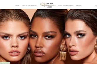 design eyelash extension shopify store eyelash website beauty cosmetics store