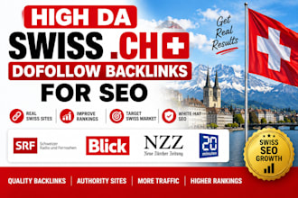 build high da swiss ch dofollow  backlinks for SEO
