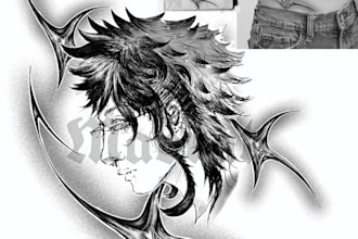 create custom art fusing neo tribal and dark anime style