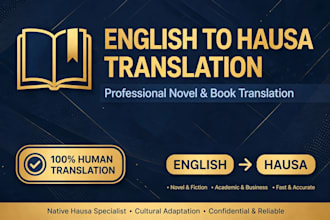 translate english novels and stories to fluent hausa