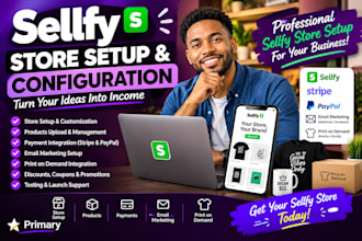 set up sellfy store products payments email marketing print on demand