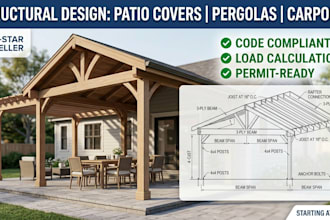 do structural design for patio covers, pergolas, and carports