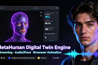 do ai metahuman avatar ai twin, pixel streaming, audio2face, browser animation