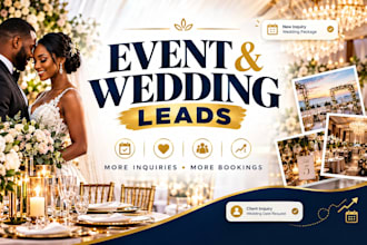 generate event and wedding leads with google ads facebook ads and booking funnel