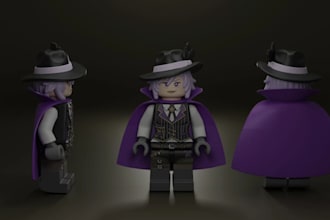 design 3d lego model, brick figure, toy character, mascot for 3d printing