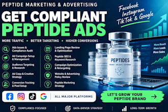 fix peptide ads issues, set up sales approved peptide marketing ads peptide seo