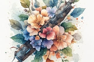 create a custom watercolor illustration