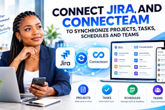 connect jira and connecteam to synchronize projects, tasks, schedules and teams