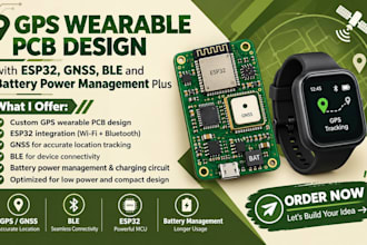gps wearable pcb design with esp32, gnss, ble and battery power management plus