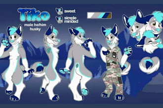 draw detailed furry reference sheet fursona character nsfw furry ref sheet oc