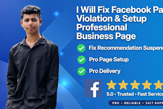 fix facebook page violation and setup business page