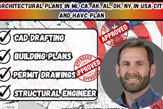 architectural plans in mi, ca, ak, al, oh, ny in USA