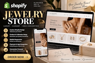 design a luxury shopify jewelry store, fashion website
