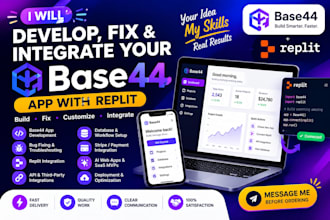 l base 44 bugfixing app base44 expert base44 migration, integration replit