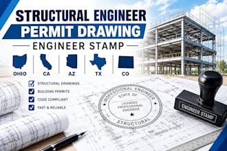 structural engineer permit drawing engineer stamp ohio ca, az, tx, co