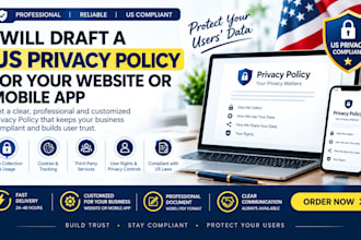 draft a US privacy policy for your website or mobile app