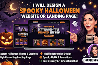 design a professional halloween website or landing page