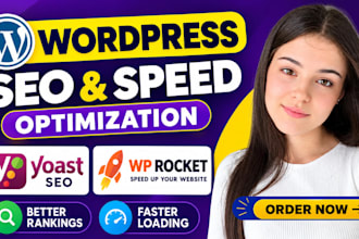 setup yoast seo, and wp rocket for wordpress ranking and speed optimization