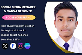 be expert canva design social media manager and posts