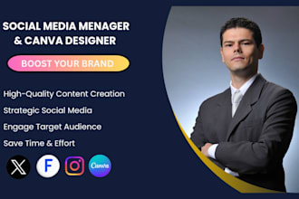 be expert canva design social media manager and posts