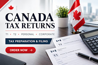 prepare and file canada tax return t1 t2 personal corporate tax