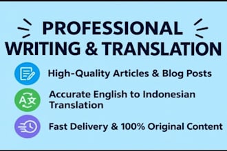 be your freelance article writer and indonesian translator