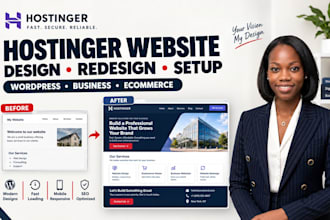 design redesign hostinger wordpress ecommerce website builder landing page