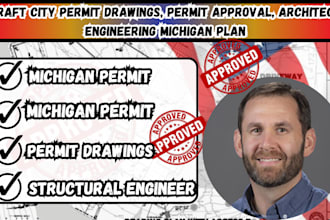 draft city permit drawings, permit approval, architect engineering michigan plan