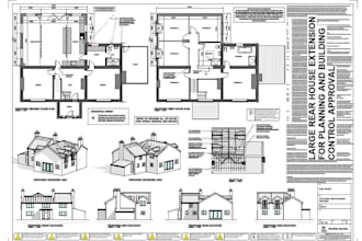 draw double story extension plans for planning permission and building regs