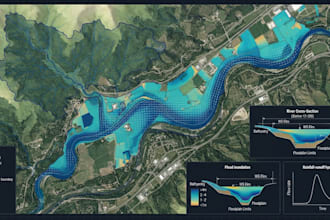 perform hydraulic modelling analysis using hec ras, hec hms or gis tools