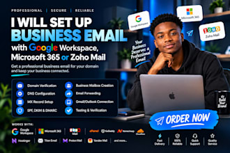 set up business email with google workspace, microsoft 365 or zoho mail