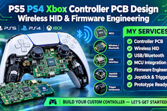 do ps5 ps4 xbox controller pcb design, wireless hid and firmware engineering