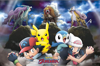 draw you custom pokemon trainer characters and pokemon tcg card artwork