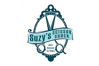 design hair stylist minimal logo as loud as suzy herself