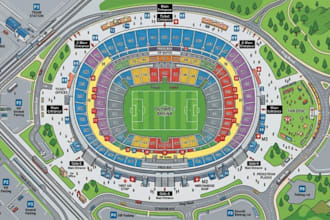 design stadium map, seating chart, concert map, and interactive svg layout