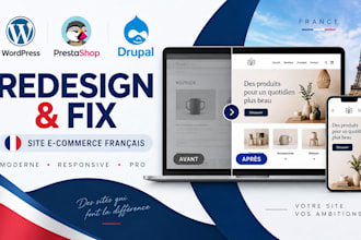 redesign fix france wordpress prestashop drupal website french ecommerce website