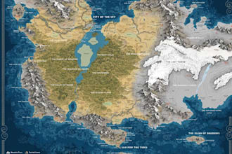 draw high quality professional fantasy map for dnd campaign