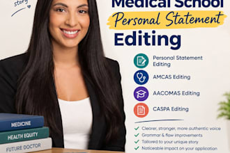 edit medical school, residency or fellowship personal statement, mock interview