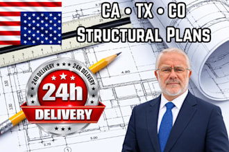 draft structural framing and foundation plans for ca, tx, co and ga