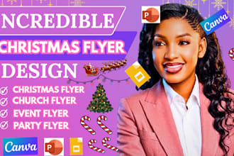 design christmas flyer, christmas card, holiday invitation and church flyer