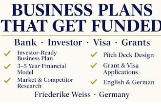 create a bank ready business plan for your startup or visa